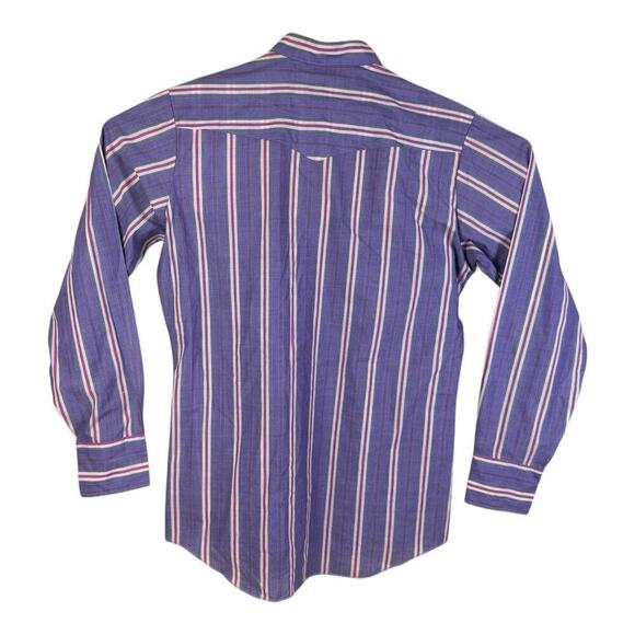 Wrangler Western Shirt Men's Purple Pink Pearl Snap Plaid Button Long Size LT - Picture 5 of 12